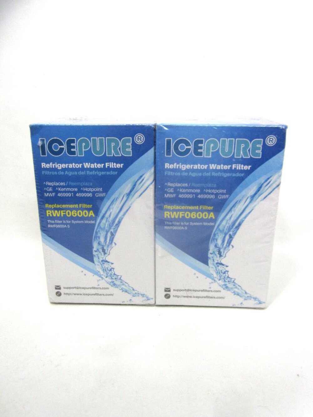 IcePure NEW Refrigerator Water Filter 2 Pack RWF0600A GE MWF Kenmore Hotpoint